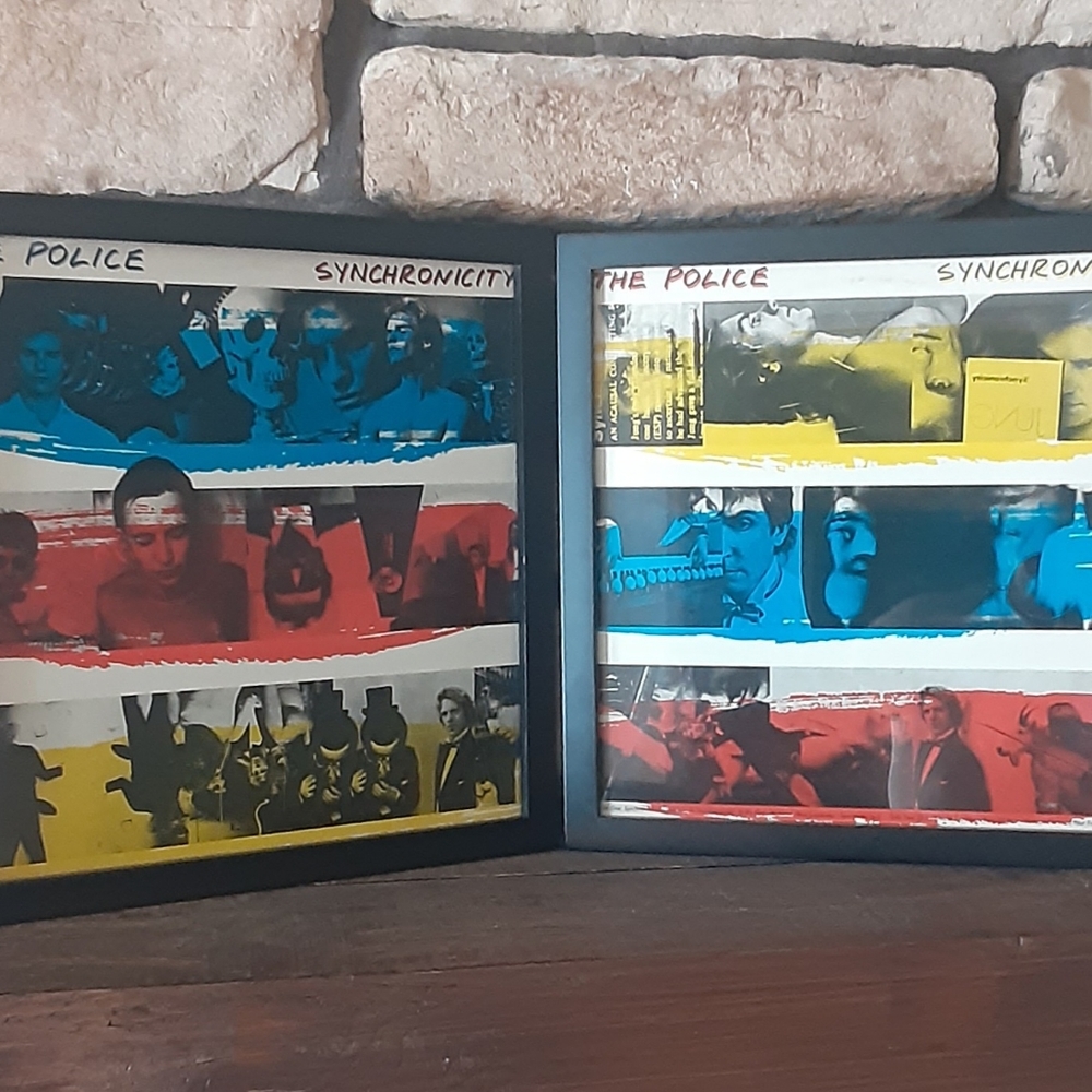 Vintage Original 1983 The Police "Synchronicity" Framed Album Cover (Set of 2).